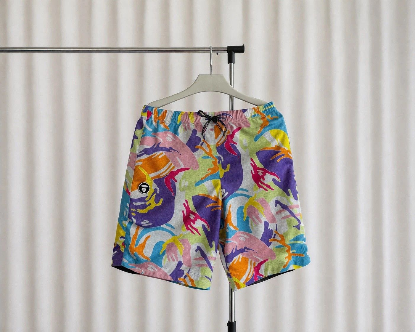 Aape AAPE by A Bathing Ape Shorts – Bright Abstract Camo – Men’s Size US 28 / EU 44 - 1 Thumbnail