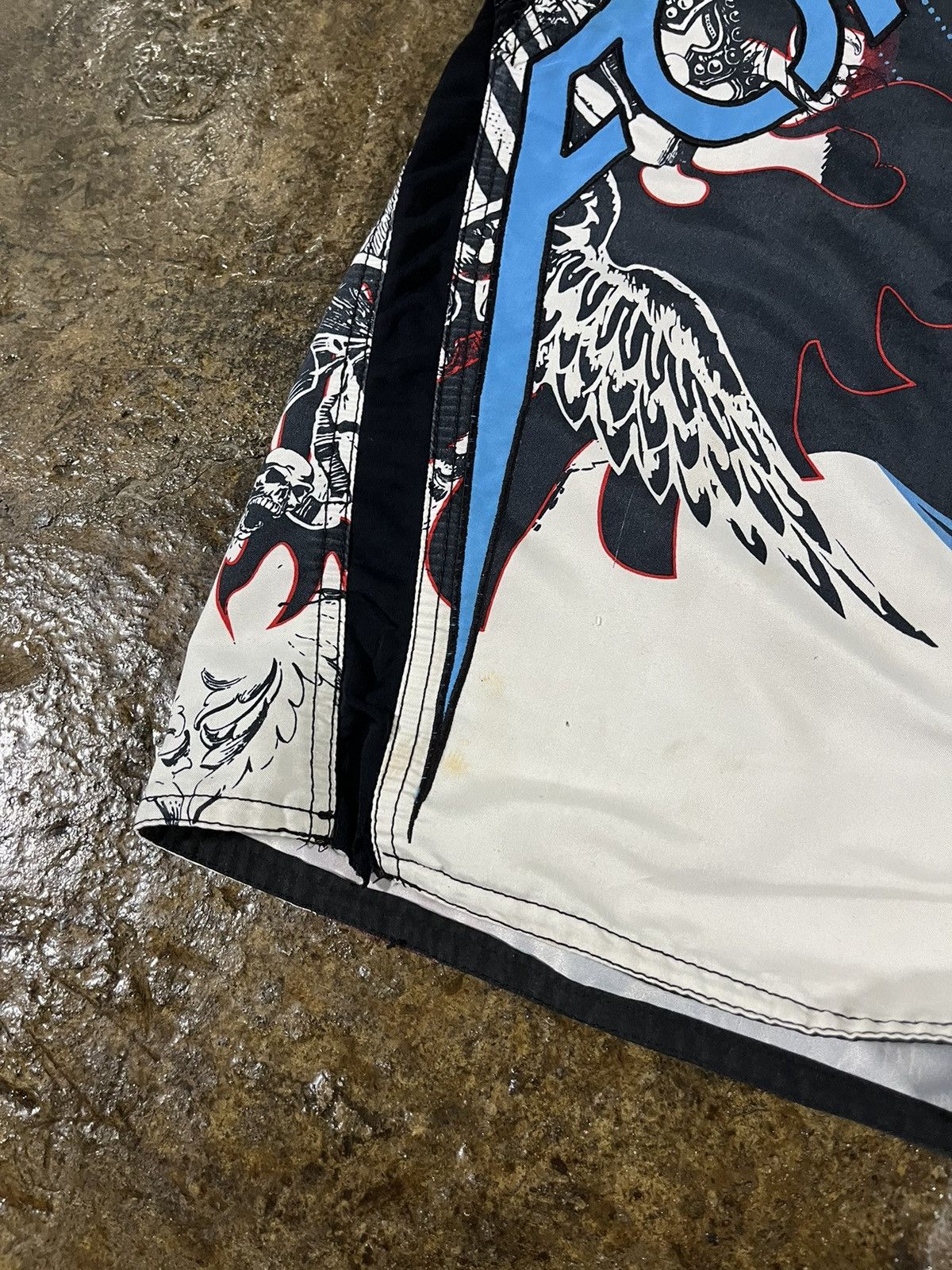 Affliction × Fox Racing × Vintage Crazy Y2K Fox Racing Shorts Grunge Skater Punk Cyber Goth Size US 34 / EU 50 - 4 Thumbnail