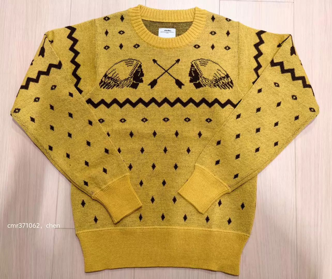 Visvim visvim 17AW vntg native jacquard knit indian yellow 1,2 Size US S / EU 44-46 / 1 - 1 Thumbnail