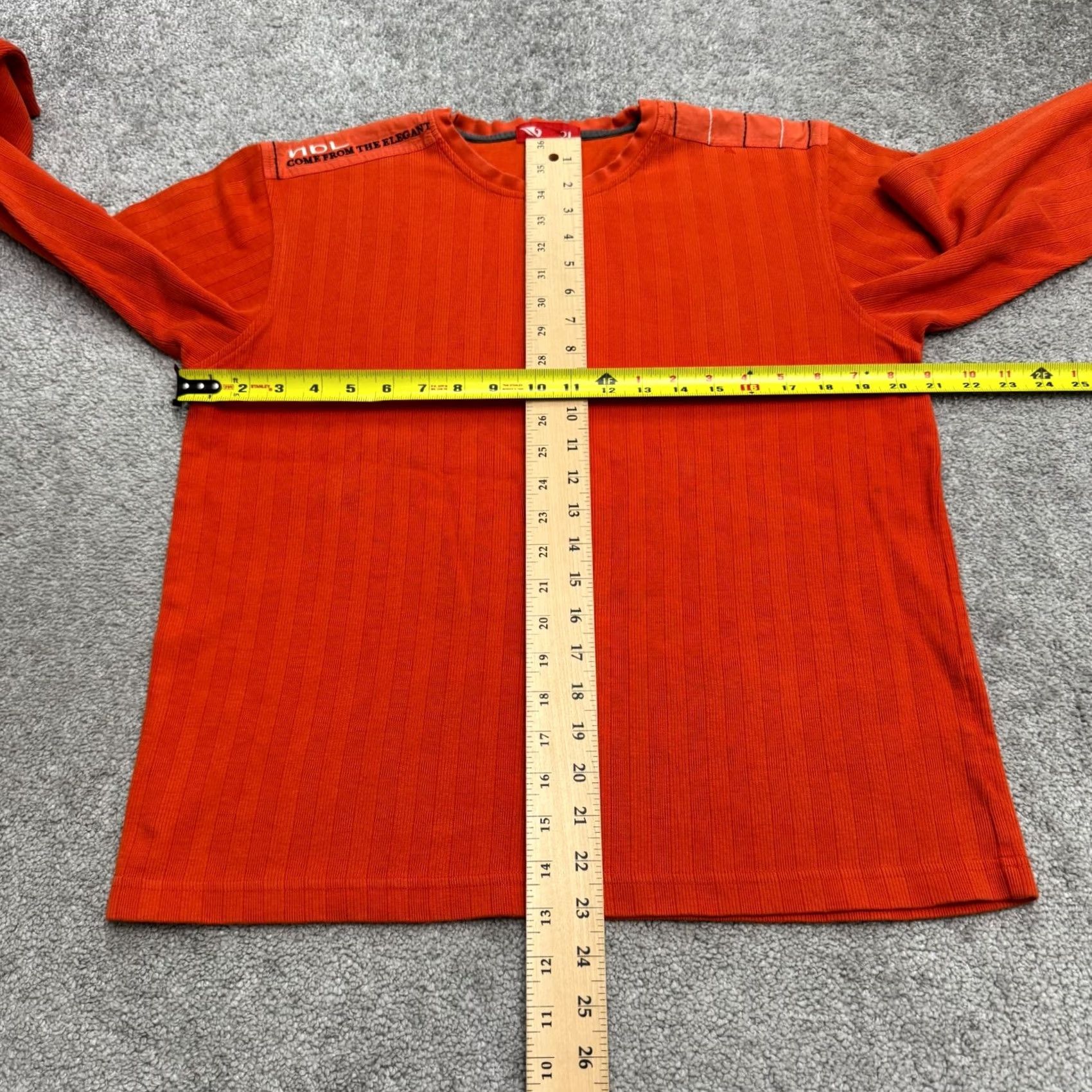 Vintage NDL Pullover Sweater Mens Medium Orange Crew Neck Rib Knit Regular Knit Shirt (All photos are actual item) Size US M / EU 48-50 / 2 - 7 Thumbnail