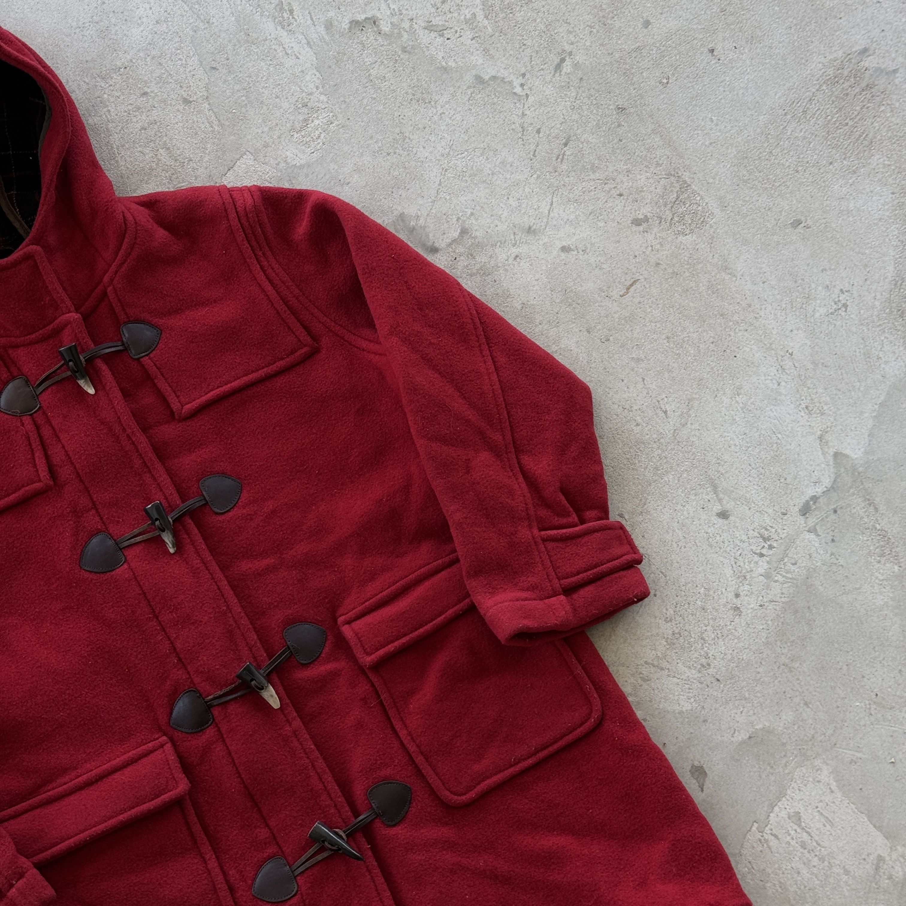 Barbour Red Barbour Wool Cashmere Duffle Coat Tartan Lining Size 16 Size L / US 10 / IT 46 - 4 Thumbnail
