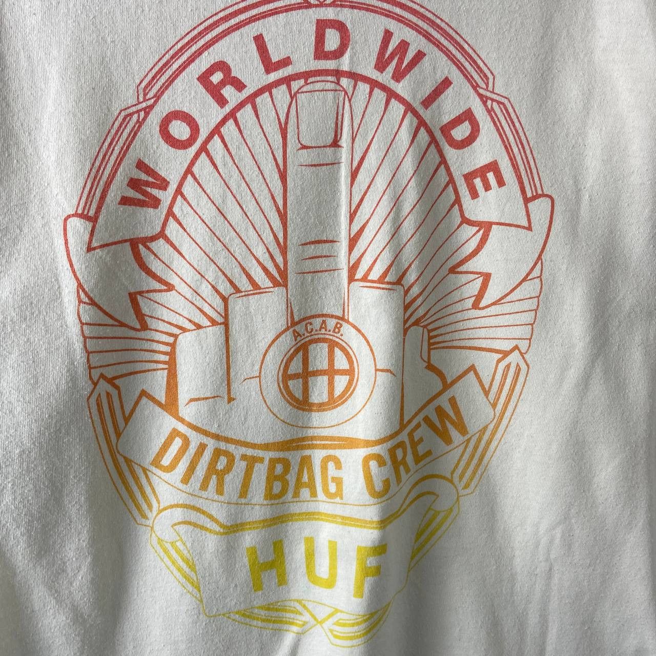 Huf T-Shirt HUF A.C.A.B. Wordl Wide Dirtbag Crew Print Oversized Size US L / EU 52-54 / 3 - 3 Thumbnail
