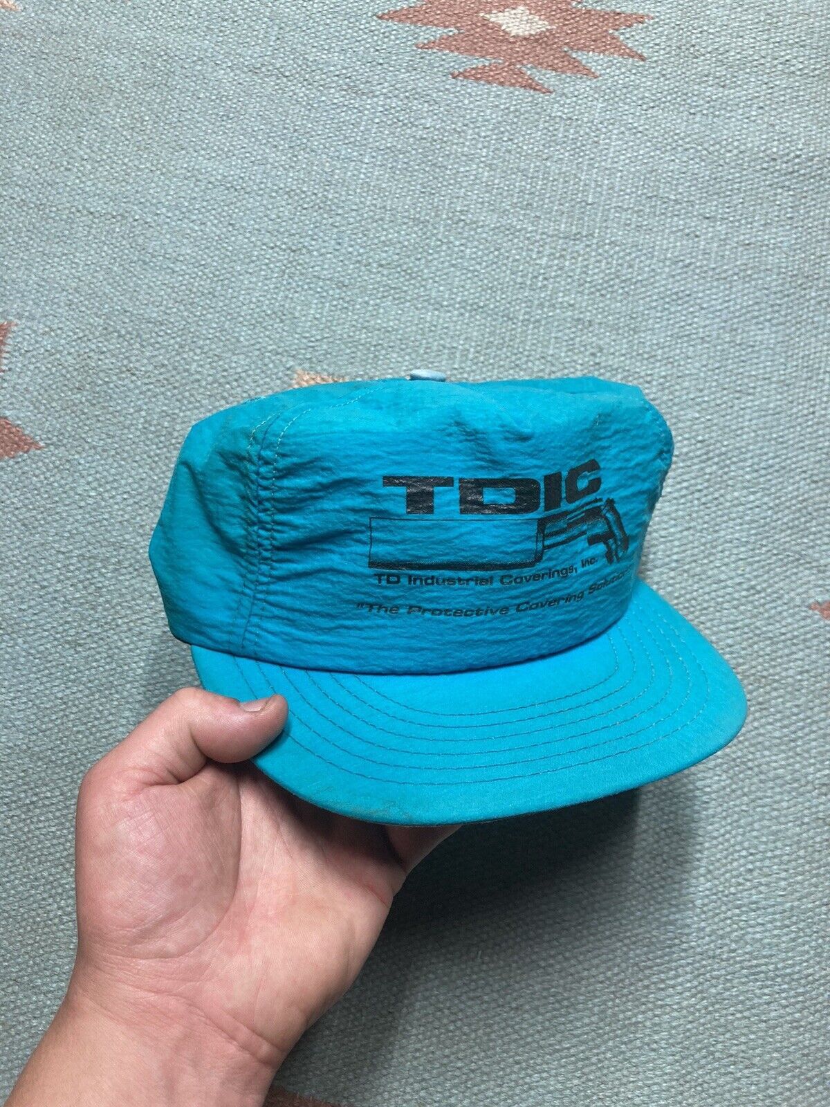 Vintage VTG strapback hat TD industrial coverings nylon lightweight Size ONE SIZE - 1 Thumbnail