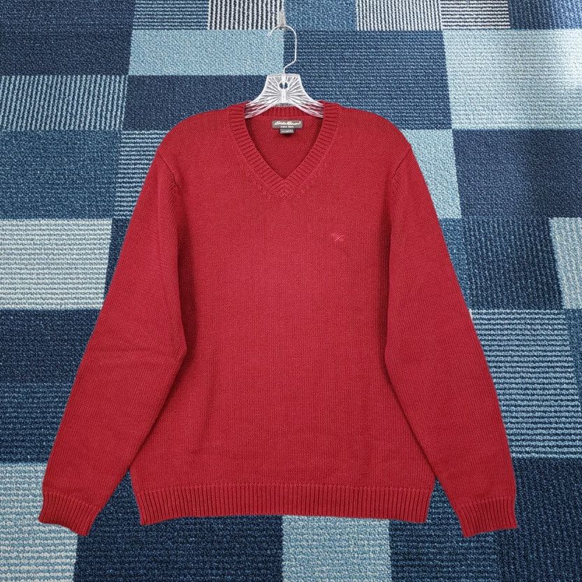 Eddie Bauer Eddie Bauer Sweater Mens M Medium Red Thermal Long Sleeve V Neck Pullover Knit Size US M / EU 48-50 / 2 - 1 Thumbnail