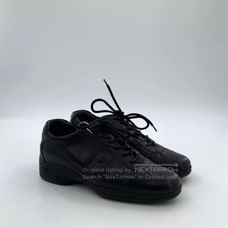 Prada Prada Black Lace-up Casual Flat Sneakers Size US 4 / IT 34 - 2 Thumbnail