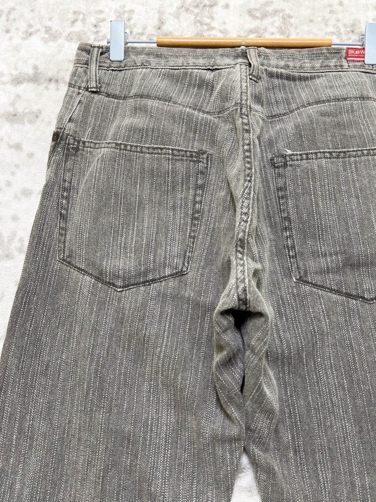 Kapital Vintage Blue Way Modern Hickory Stripe Straight Cut Denim Size US 30 / EU 46 - 10 Thumbnail