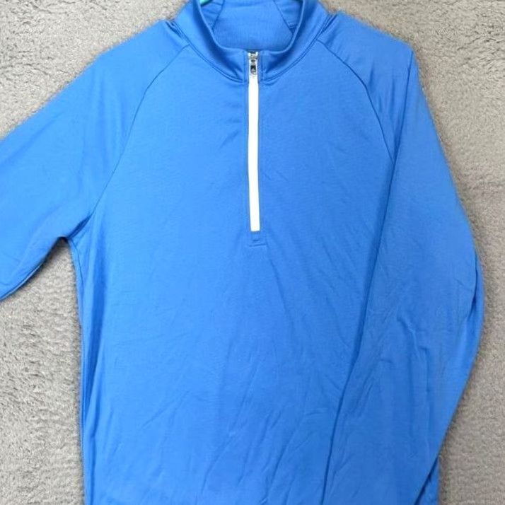Adidas Adidas Pullover Shirt Mens Small Blue 3-Stripes Quarter Zip Golf Activewear NEW Size US S / EU 44-46 / 1 - 4 Thumbnail