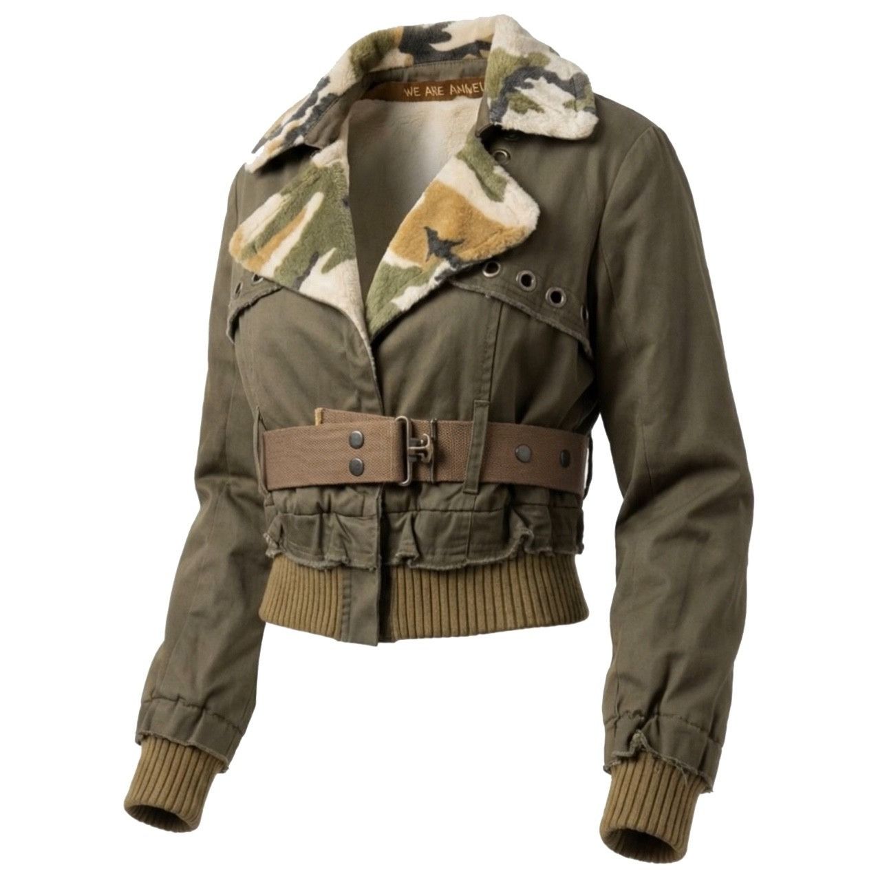 Vintage Y2K WE-R We Are Angels Cropped Army Jacket 9835AC Size XS / US 0-2 / IT 36-38 - 3 Thumbnail