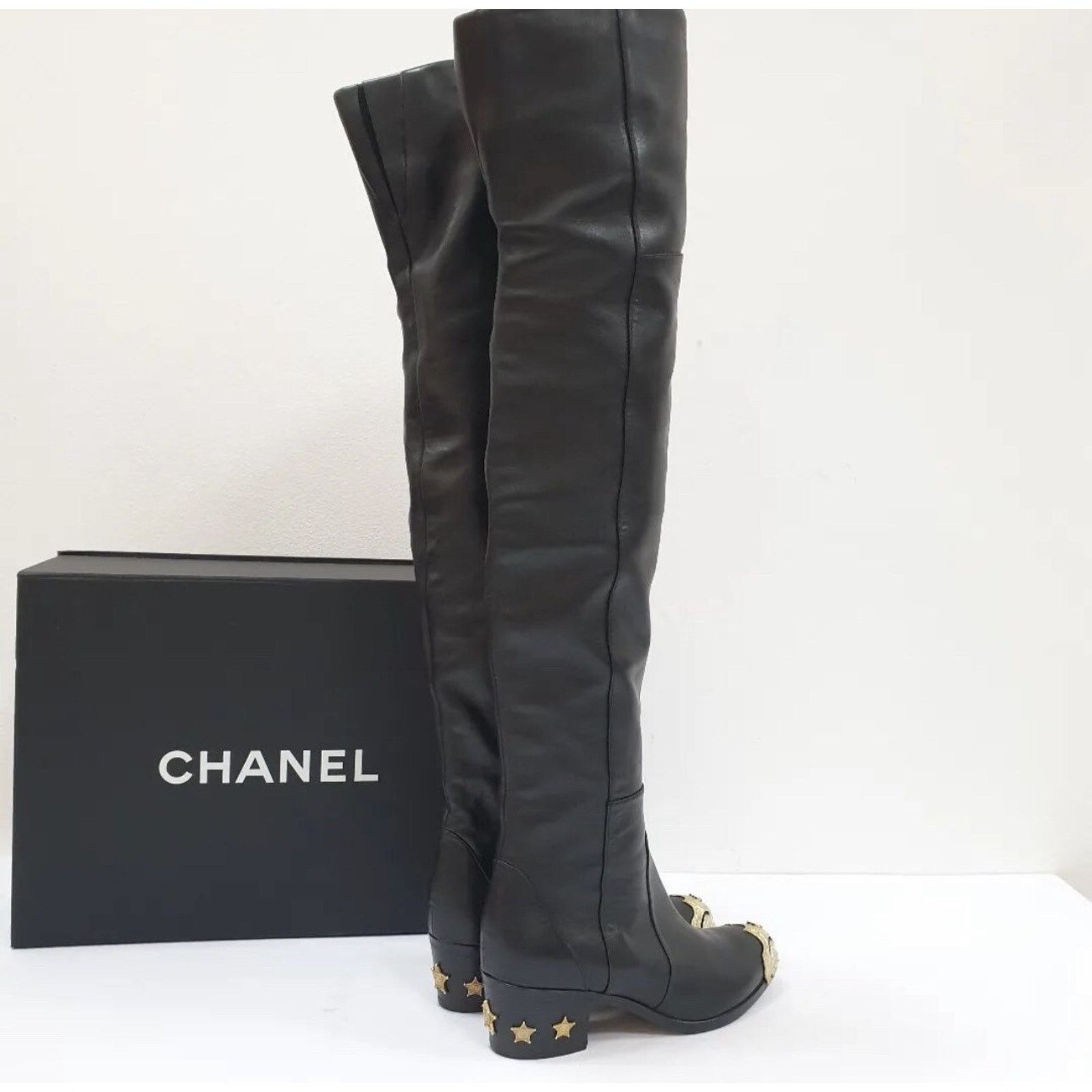Chanel Chanel Paris Dallas Metal Cap Toe Thigh High Boots Sz. 36.5 Size US 5.5 / IT 35.5 - 5 Thumbnail