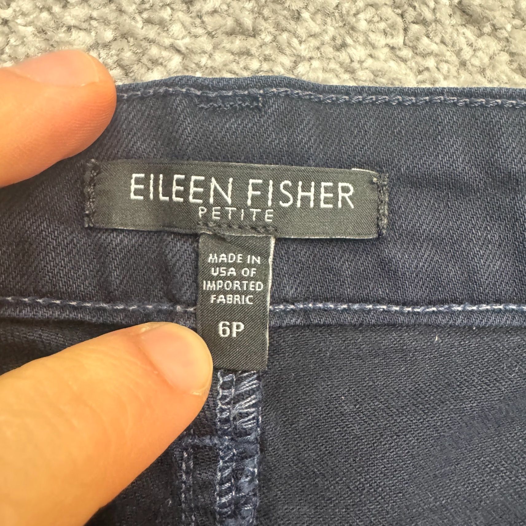 Eileen Fisher Eileen Fisher Womens Organic Coton Low Rise Slim Fit Chino Pants 6P Navy Blue Size 28" / US 6 / IT 42 - 6 Thumbnail