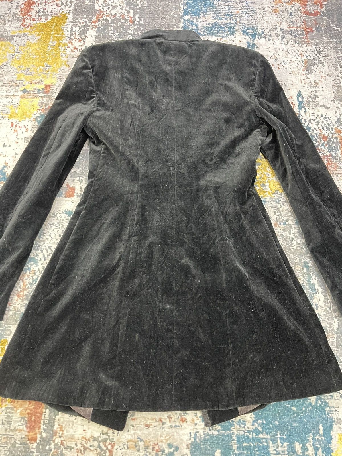 John Richmond Richmond X Black Velvet Assymetrical Long Coat Size S / US 4 / IT 40 - 9 Thumbnail