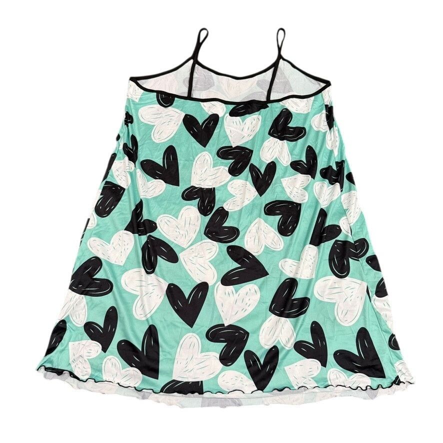 Shein Woman's Graphic Heart Sleep Dress in Green, Size 3XL Size ONE SIZE - 2 Thumbnail
