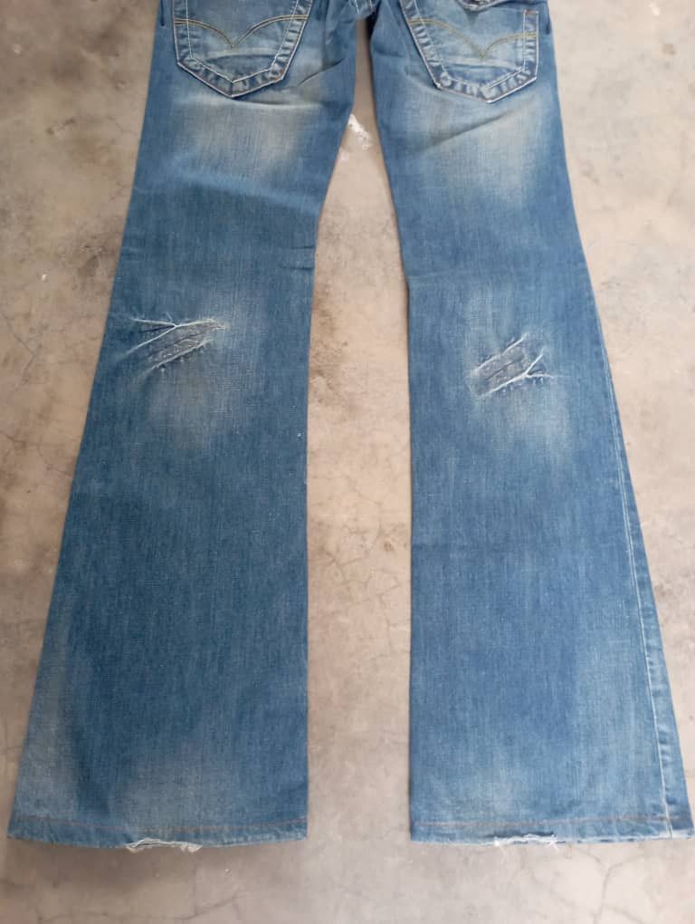Tornado Mart Flare Jeans Stone Wash Drive Jeans Bootcut Low Rise Jeans Size 25" / US 0 / IT 36 - 6 Thumbnail