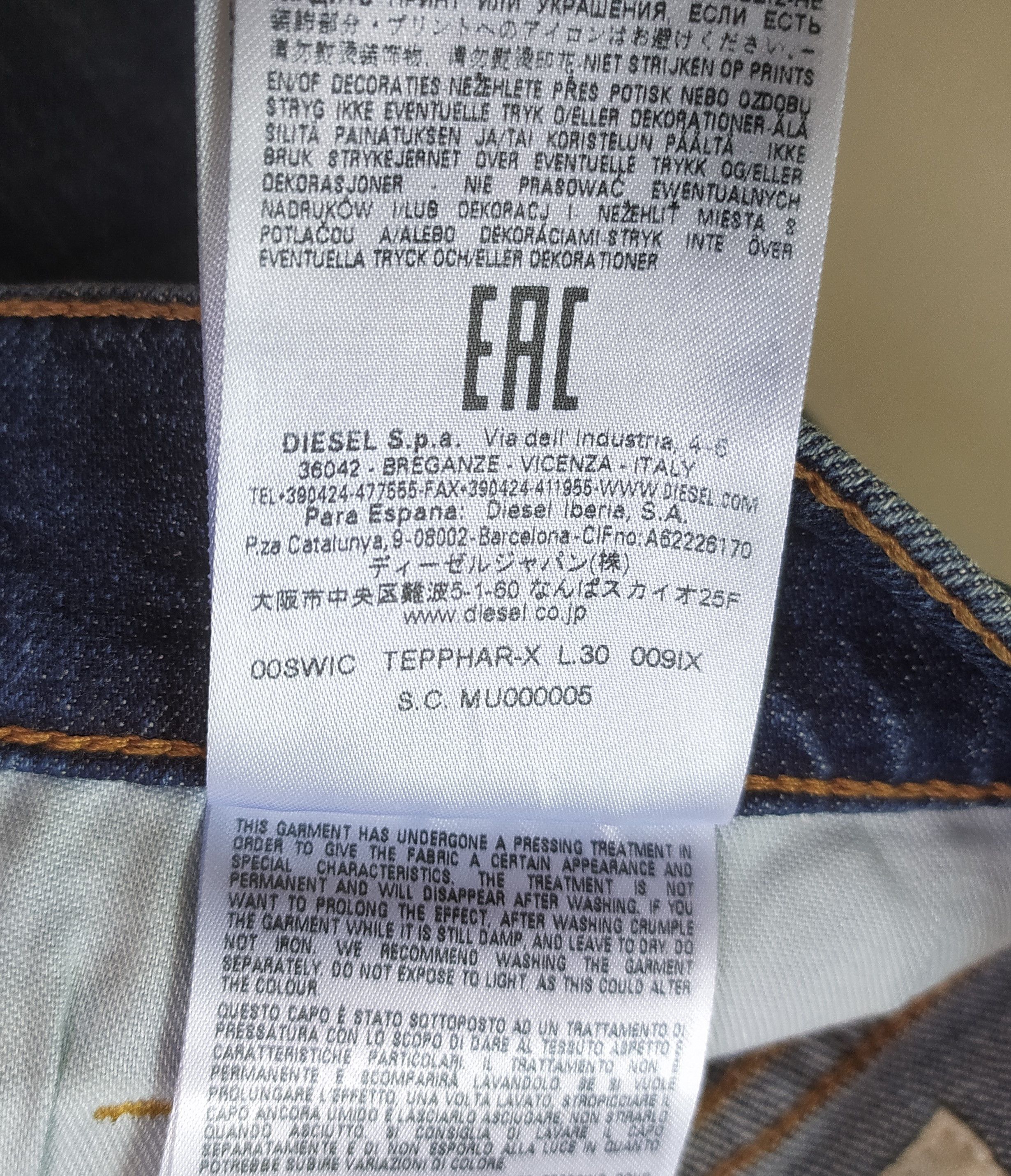 Diesel Diesel TEPPHAR-X-009IX- Men's Jeans Free Shipping T/ 9834 Size US 36 / EU 52 - 6 Thumbnail
