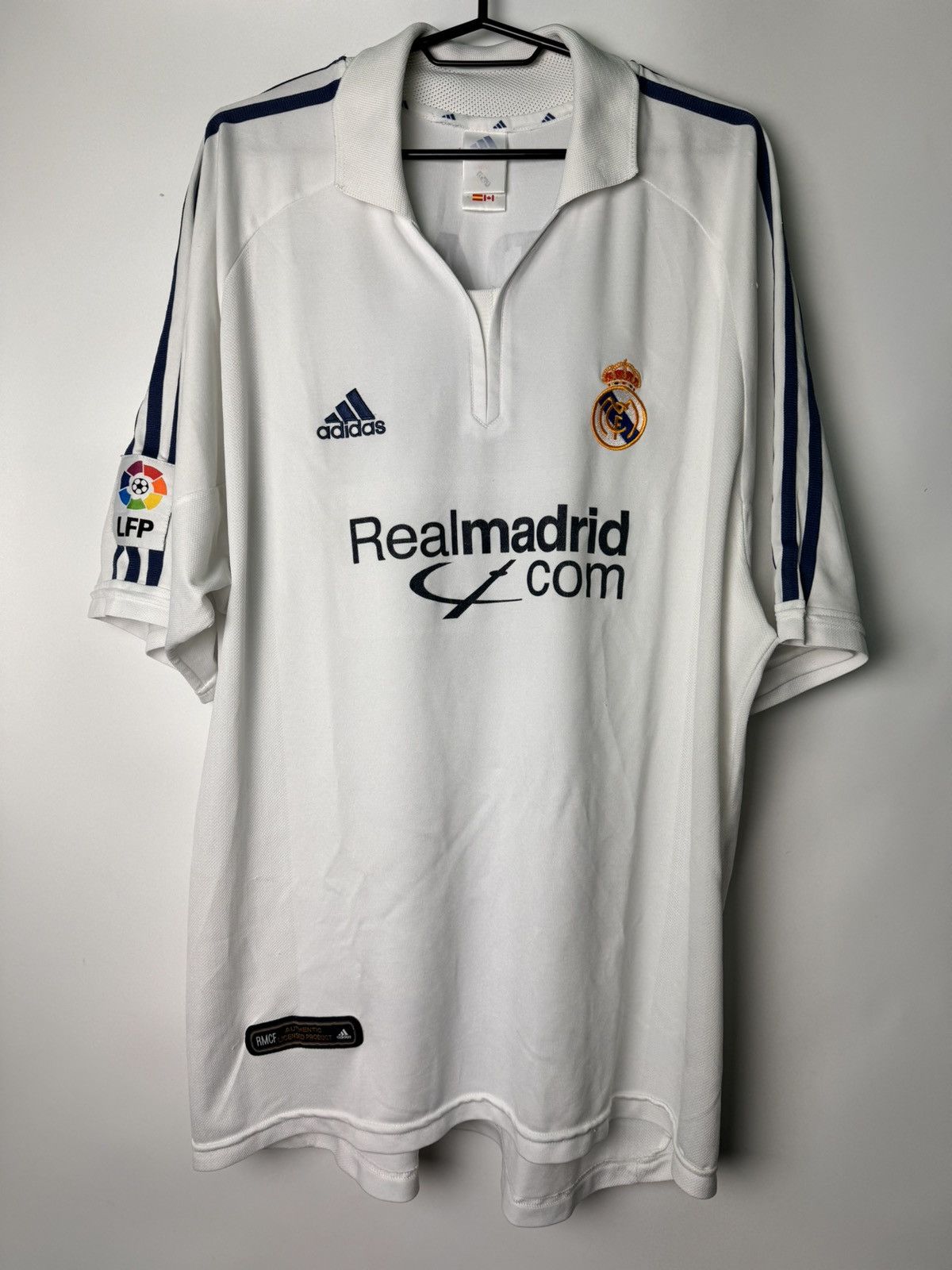 image of Real Madrid Authentic Adidas Jersey Size XL 5 Zidane 2000 in White, Men's