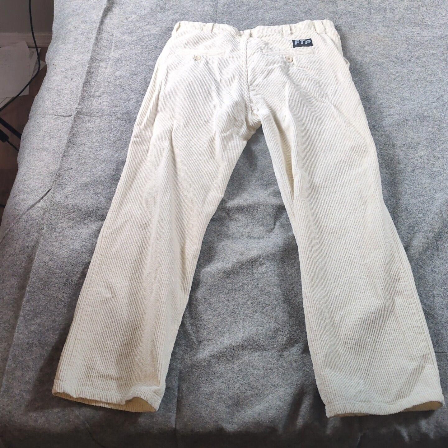 Designer FTP Corduroy Chino Pants 34 White Embroidered Logo Size US 34 / EU 50 - 7 Thumbnail