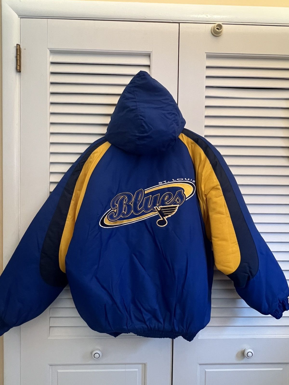 Logo 7 Vintage 90s Logo 7 St. Louis Blues NHL Hooded Puffer Jacket Size US L / EU 52-54 / 3 - 2 Thumbnail