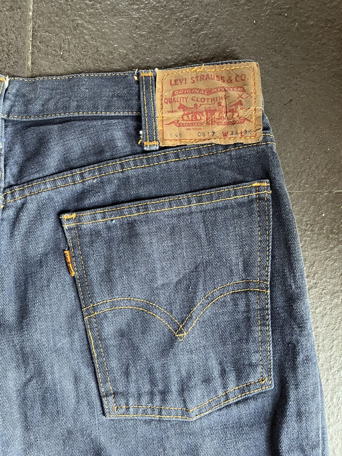 Levi's 🔥Rare Vtg 70s Levis 646 Big E Orange Tab Bottom Bell Flare Size US 33 - 10 Thumbnail