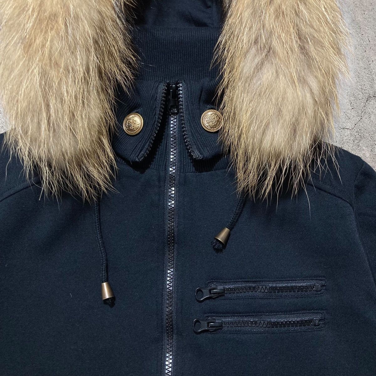 Japanese Brand 2000s Lorenzo Fur Ziphoodie Black Lgb Punk Gothic Style Size US M / EU 48-50 / 2 - 6 Thumbnail