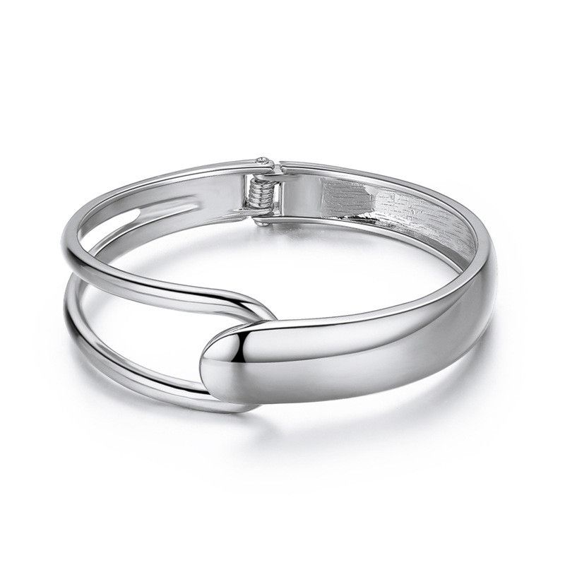 Jewelry Pearl Wide Cuff Geometric Spring Bangles Bracelet Size ONE SIZE - 2 Thumbnail