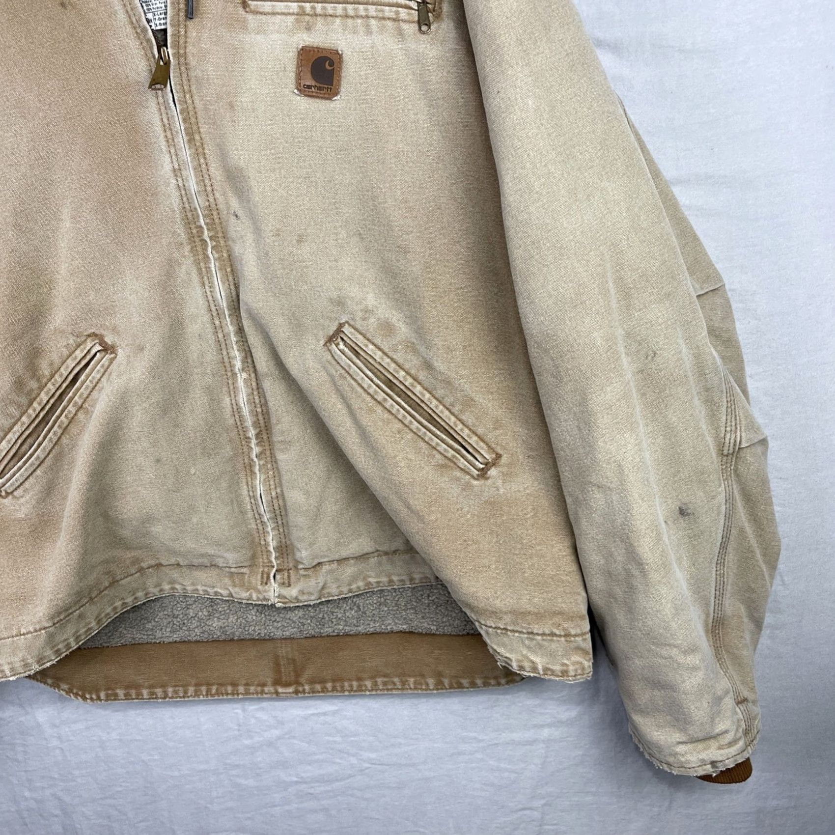 Carhartt VINTAGE Carhartt Jacket Mens XL Brown Sherpa Lined Hooded Coat Workwear Zip Up J141 BRN Size US XL / EU 56 / 4 - 3 Thumbnail