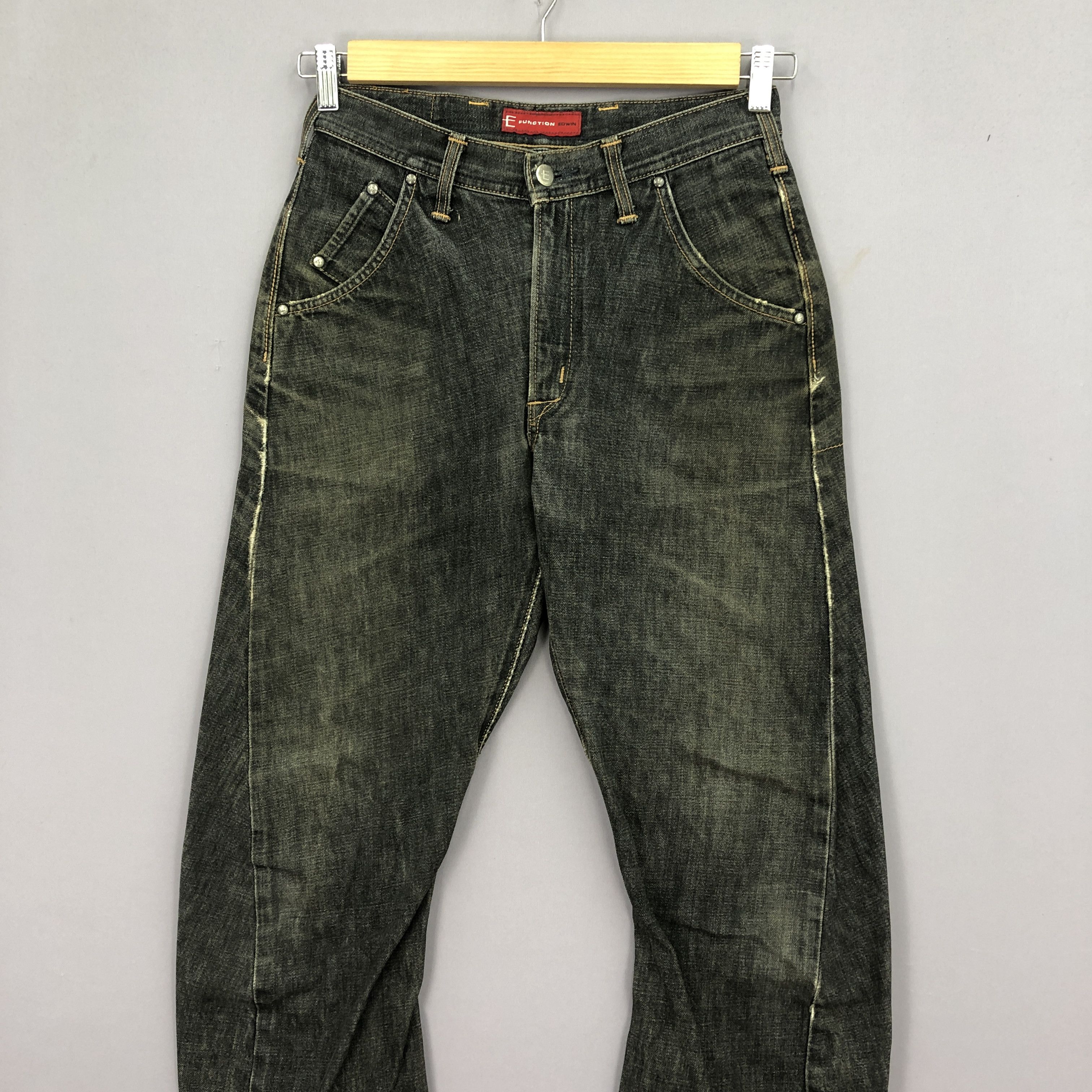 Japanese Brand Vintage Edwin E Function Jeans Ripped Indigo Denim GF30247 Size 26" / US 2 / IT 38 - 3 Thumbnail