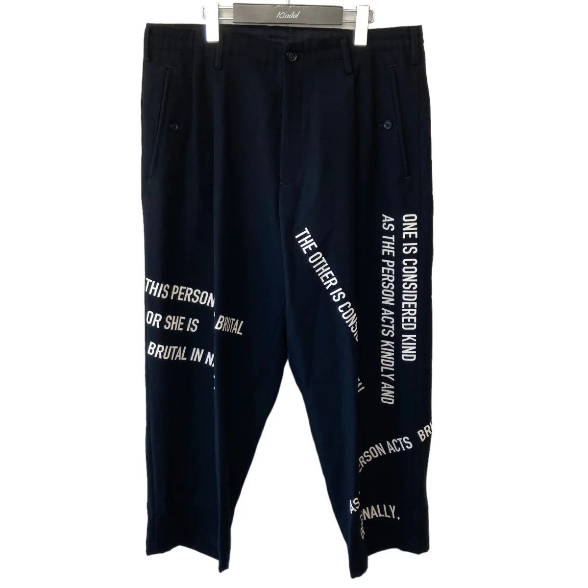 YOHJI YAMAMOTO pour homme 21AW 2 tuck message pants