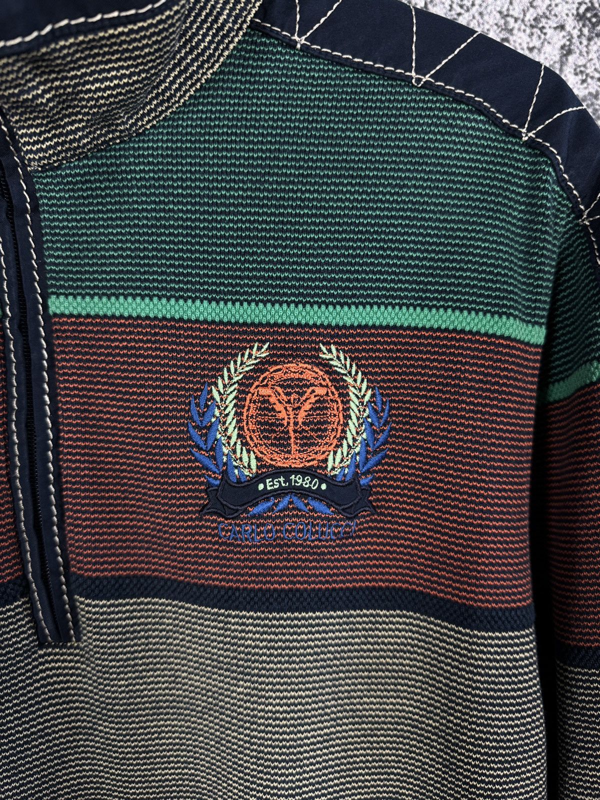Carlo Colucci Carlo Colucci 1/4 Zip Sweatshirt Pullover Multicolor Size L Size US L / EU 52-54 / 3 - 8 Thumbnail