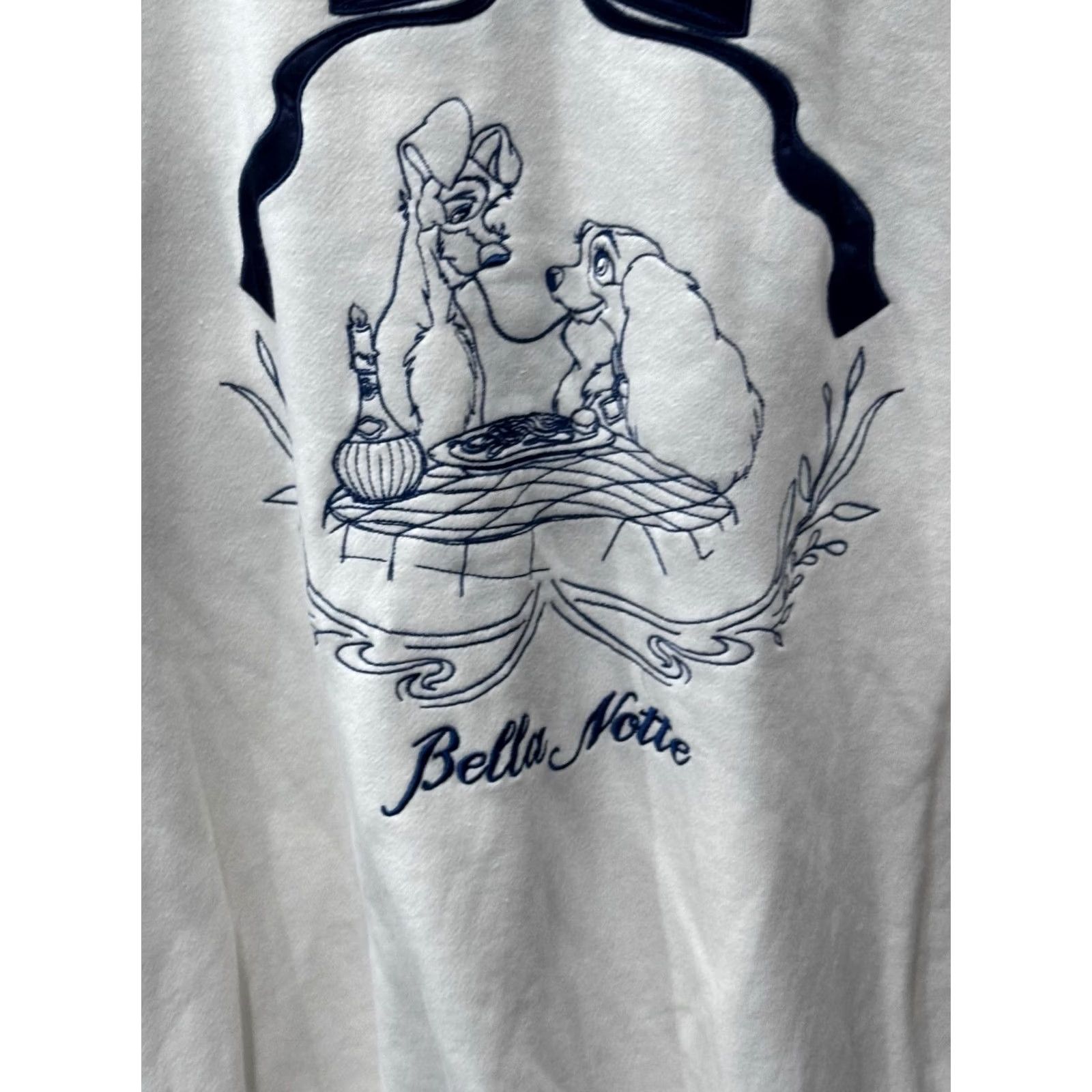 Disney WOMEN'S Disney Our Universe Embroidered Belle Notte Sweater Sweatshirt 2XL Multicolor Long Sleeve Pullover Womens Size XXL / US 16-18 / IT 52-54 - 4 Thumbnail