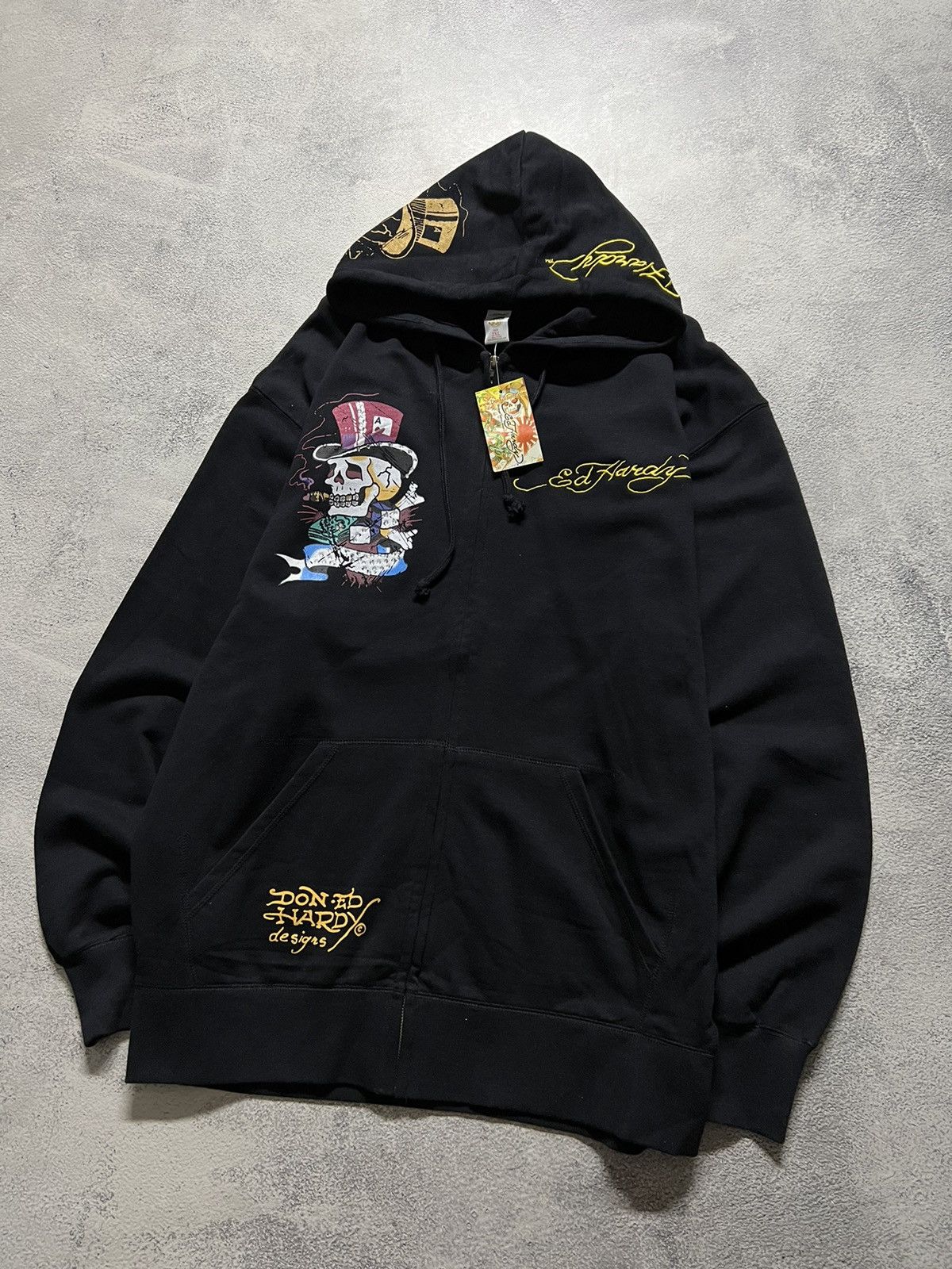 Ed Hardy Vintage Y2k Ed Hardy Skull ☠️ New Zip Hoodie 00’s Size US XXL / EU 58 / 5 - 1 Thumbnail