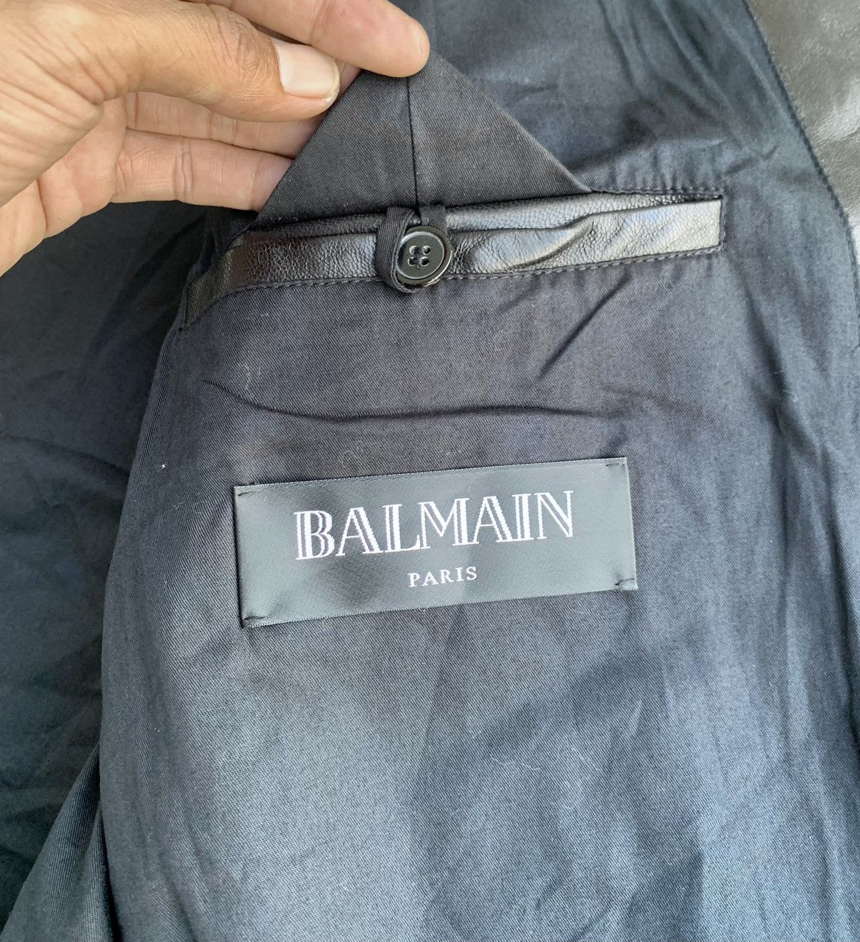 Balmain Balmain Paris Double Collar Biker Lamb Leather Zipper Size US L / EU 52-54 / 3 - 13 Thumbnail