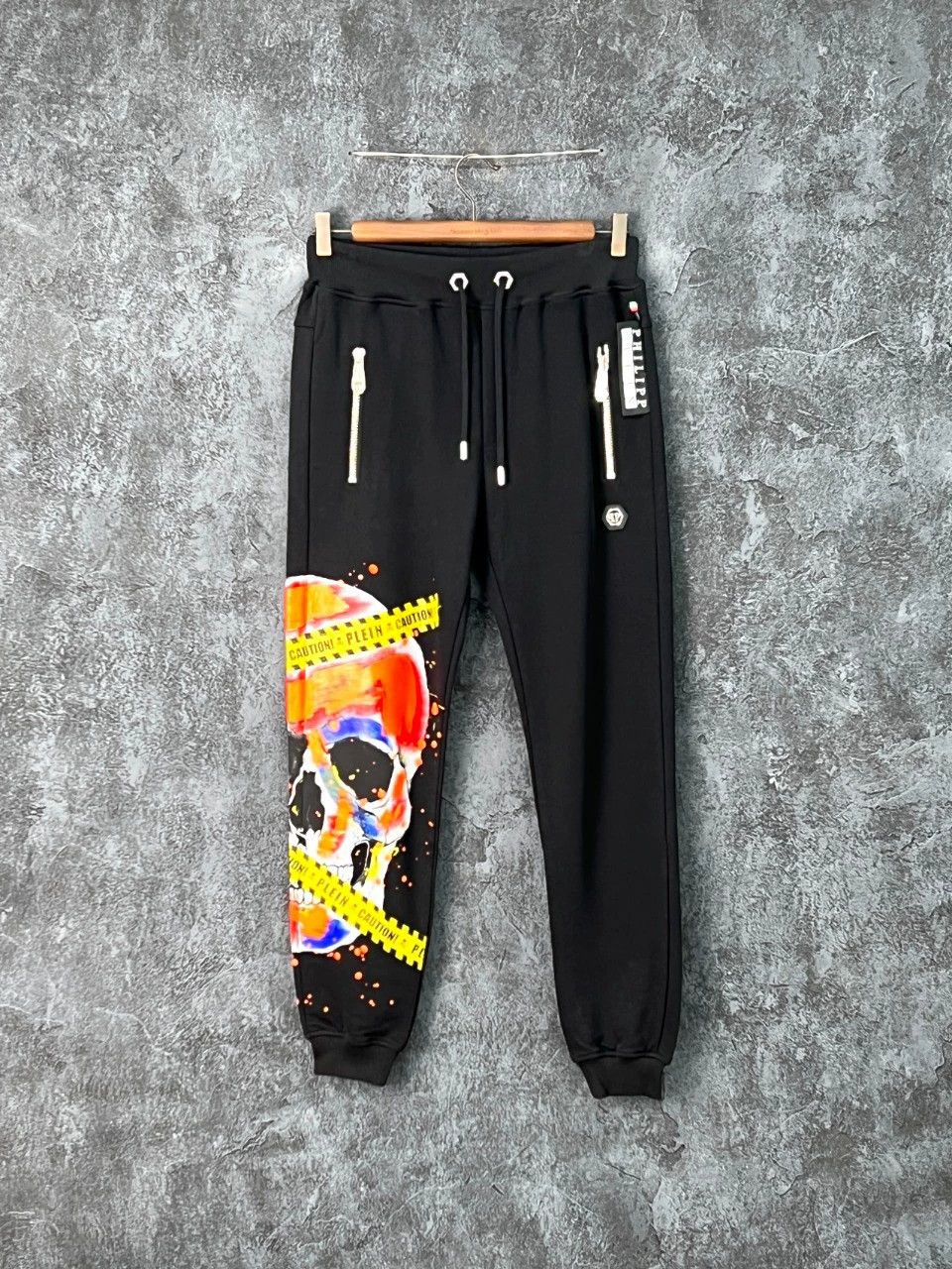 Philipp Plein PP Skull Print Cotton Sweatpants Size US 35 - 1 Thumbnail