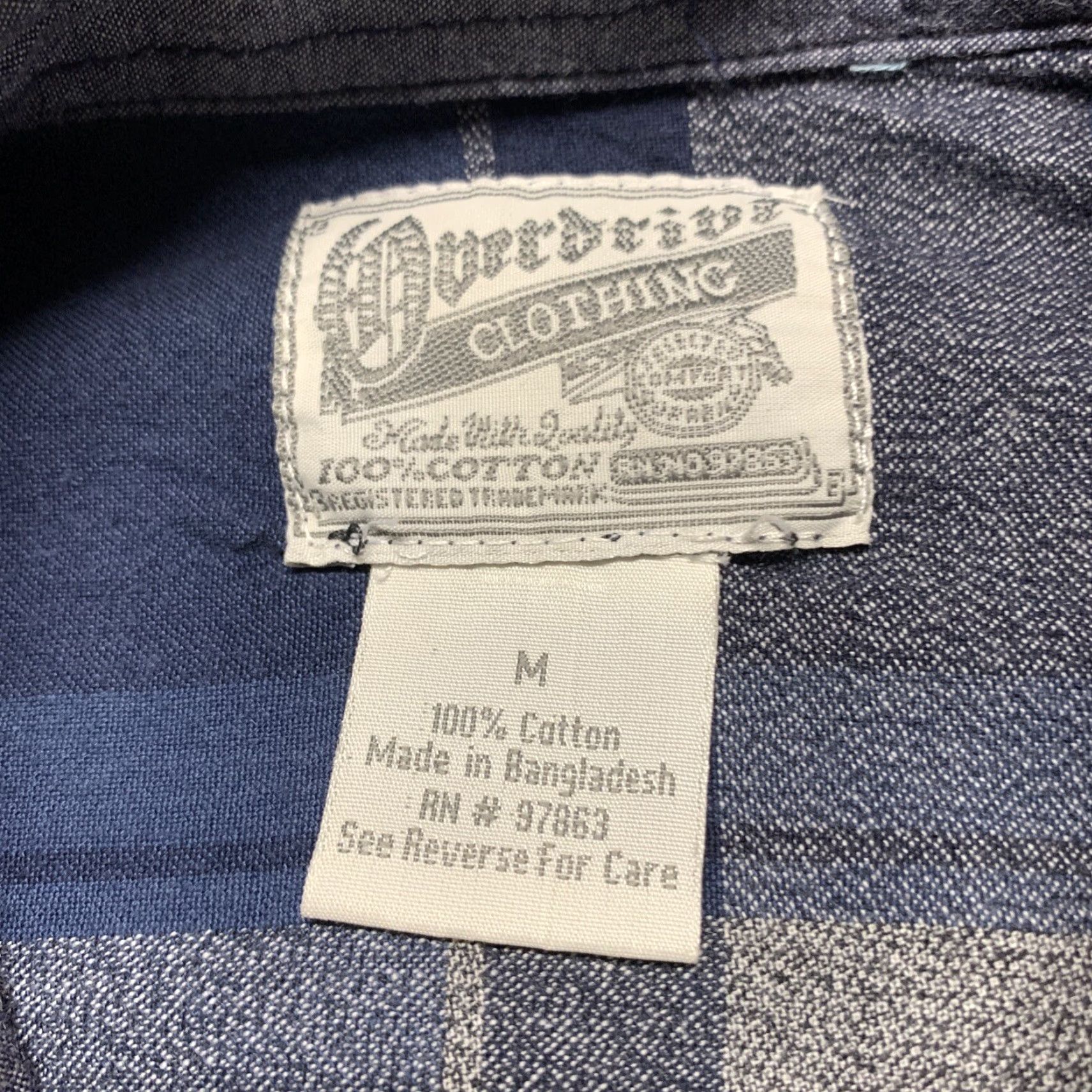 Vintage Overdrive Men's Flannel Shirt Blue Gray Plaid Size Medium Size US M / EU 48-50 / 2 - 6 Thumbnail