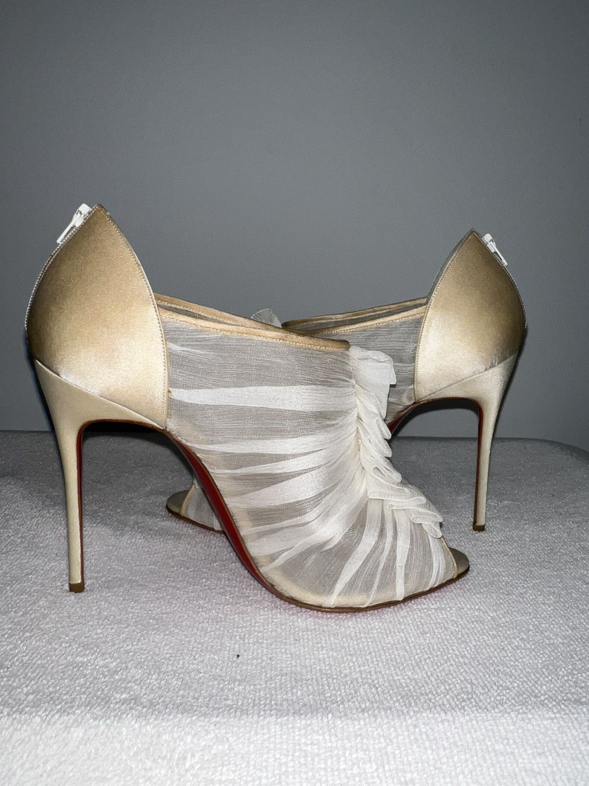 Christian Louboutin Christian Louboutin Silk Canonita 100 MM Booties 40 Size US 10 / IT 40 - 11 Thumbnail