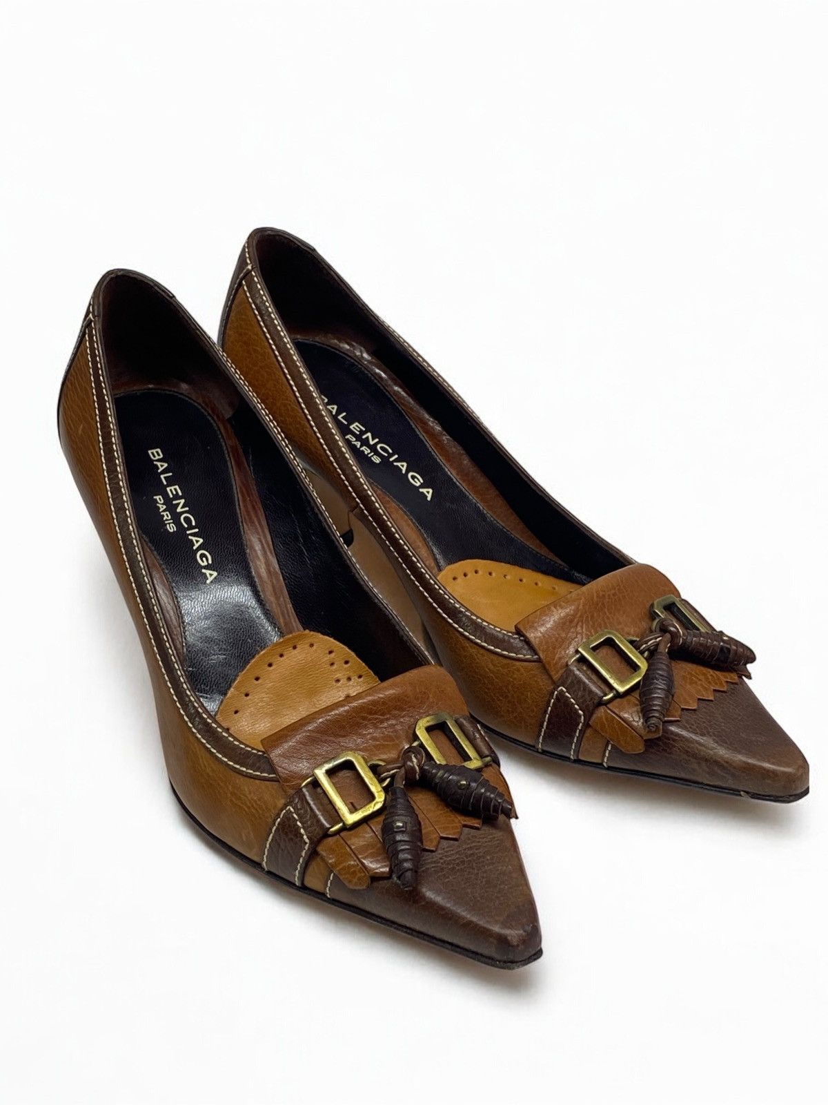 Balenciaga 🔥 BALENCIAGA BROWN TASSLE PUMPS VINTAGE LOAFER STYLE Size US 5 / IT 35 - 1 Thumbnail