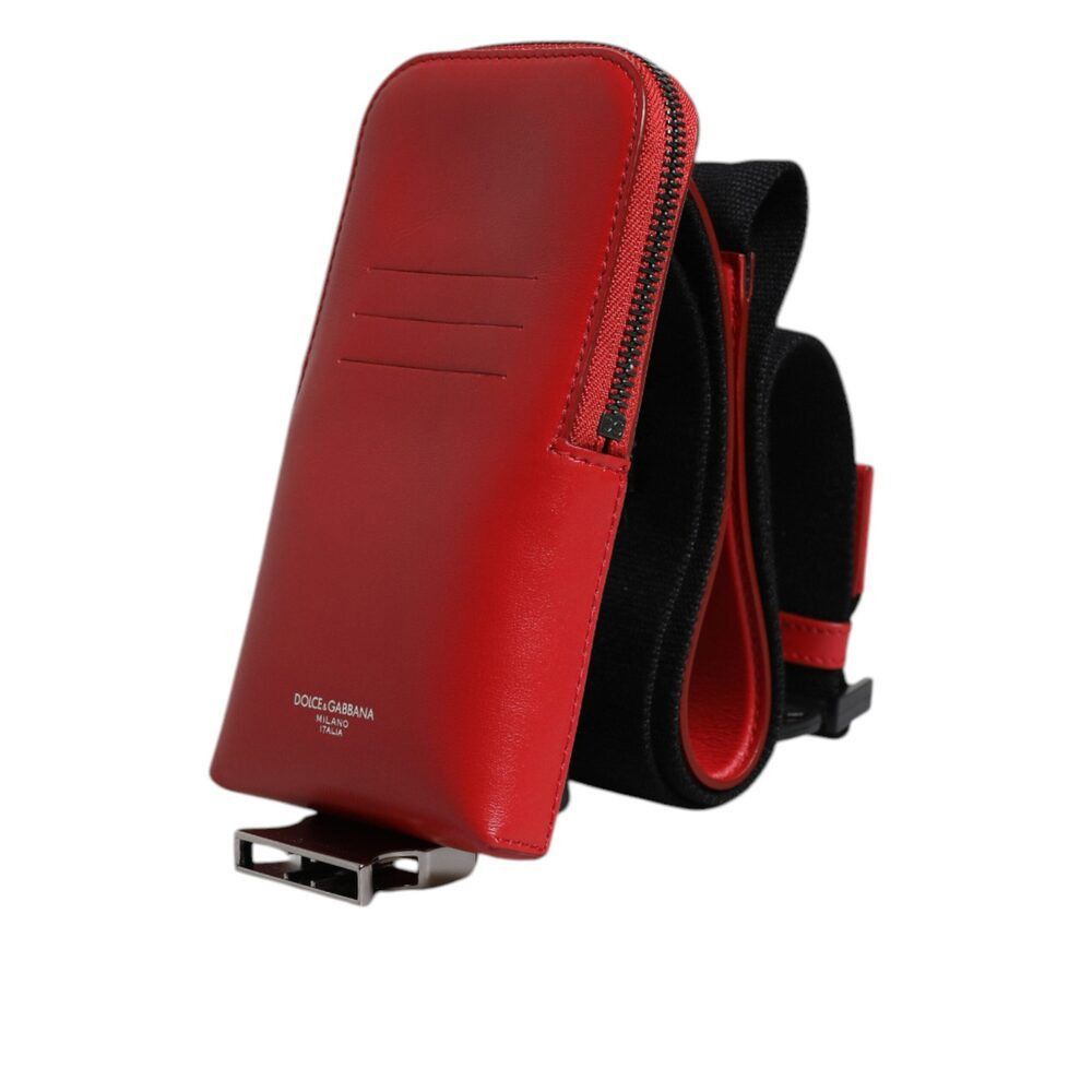 Dolce & Gabbana Dolce & Gabbana Red Leather Logo Zip Around Card Holder Wide Size ONE SIZE - 4 Thumbnail