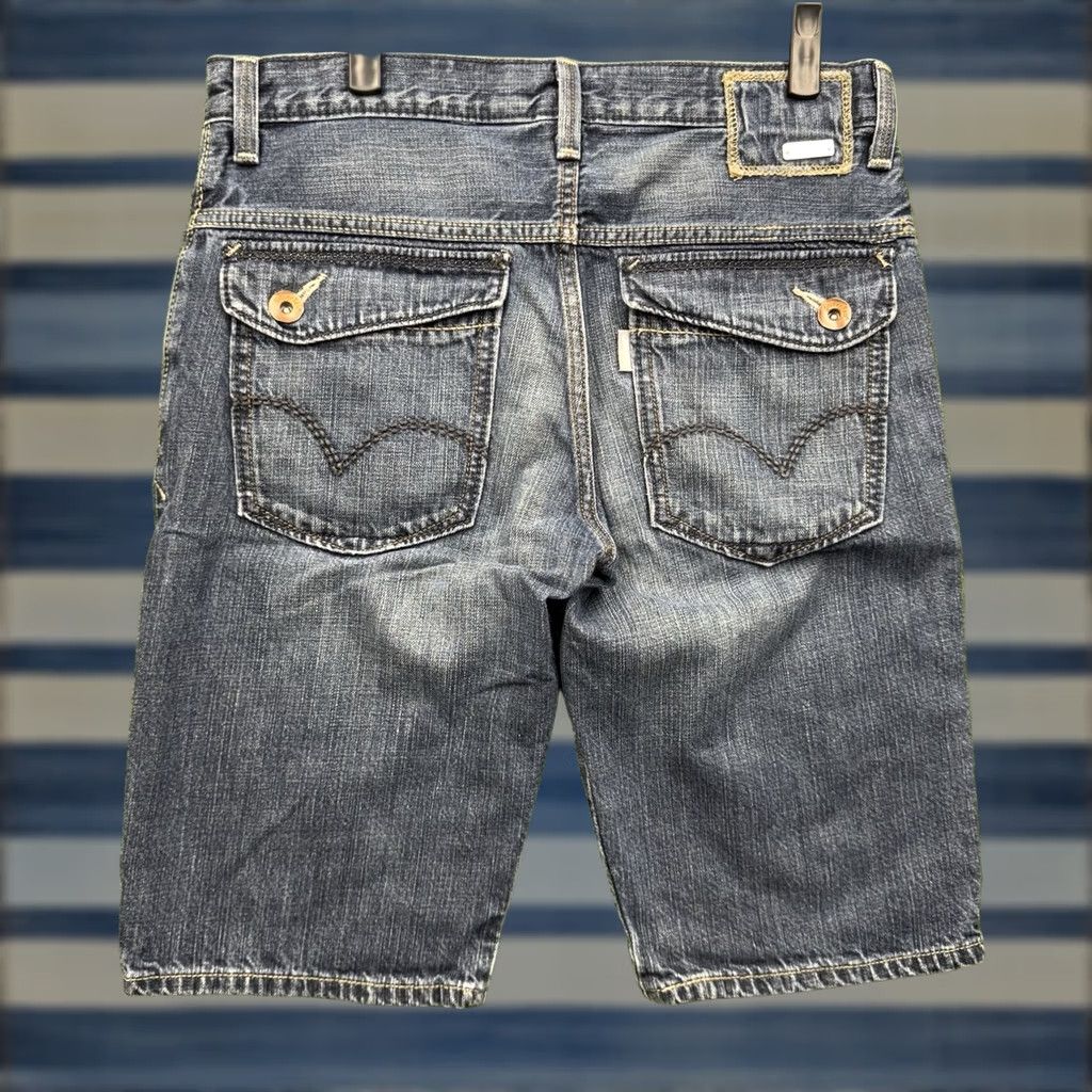 Levi's VINTAGE Levi's Jeans Shorts Mens 31 31x12 Dark Wash Baggy Skater JNCO Silver Tab Denim Blue 90s Mens Size US 31 - 1 Thumbnail