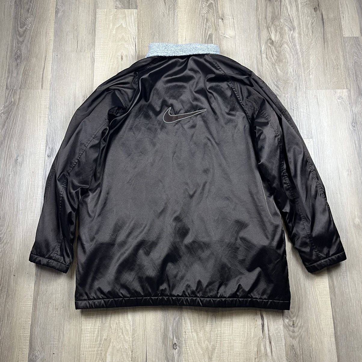 Nike × Vintage Nike Big Swoosh Sherpa Lined Parka Trench Jacket Coat Men’s Size US L / EU 52-54 / 3 - 2 Thumbnail