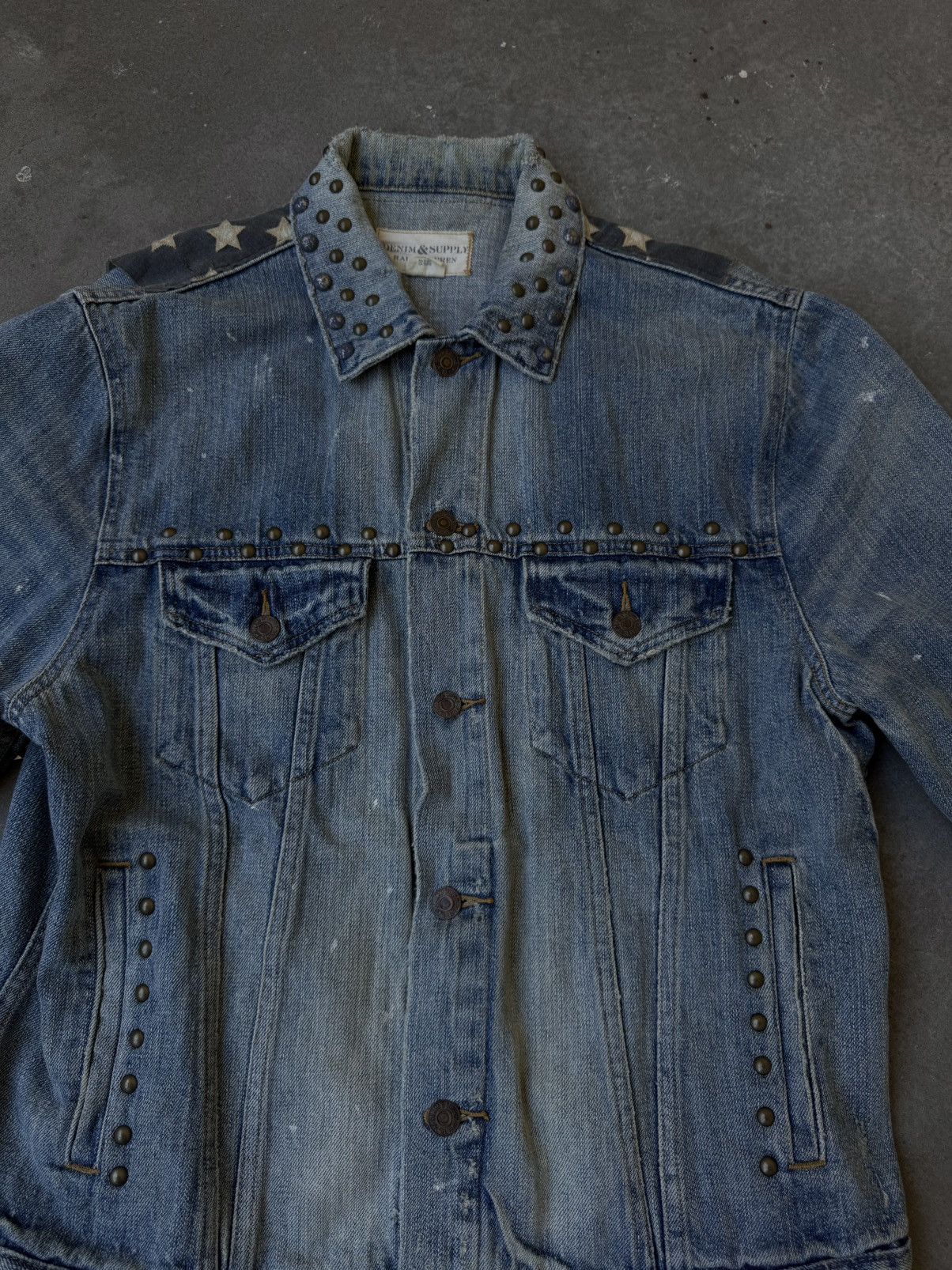 Denim & Supply Ralph Lauren 2000s Ralph Lauren Denim&Supply Pins studded usa flag jacket Size US L / EU 52-54 / 3 - 11 Thumbnail