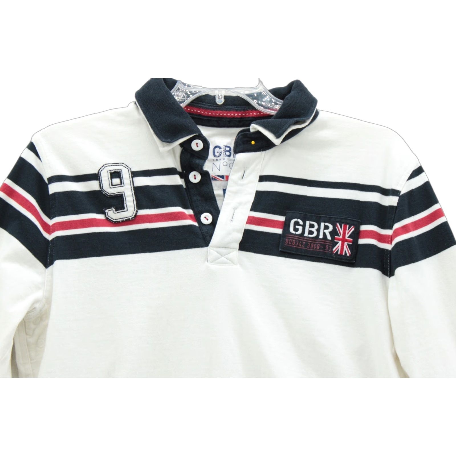 Vintage VINTAGE Crew Clothing Rugby Shirt Mens M White Blue Stripe Long Sleeve Shirt Size US M / EU 48-50 / 2 - 1 Thumbnail