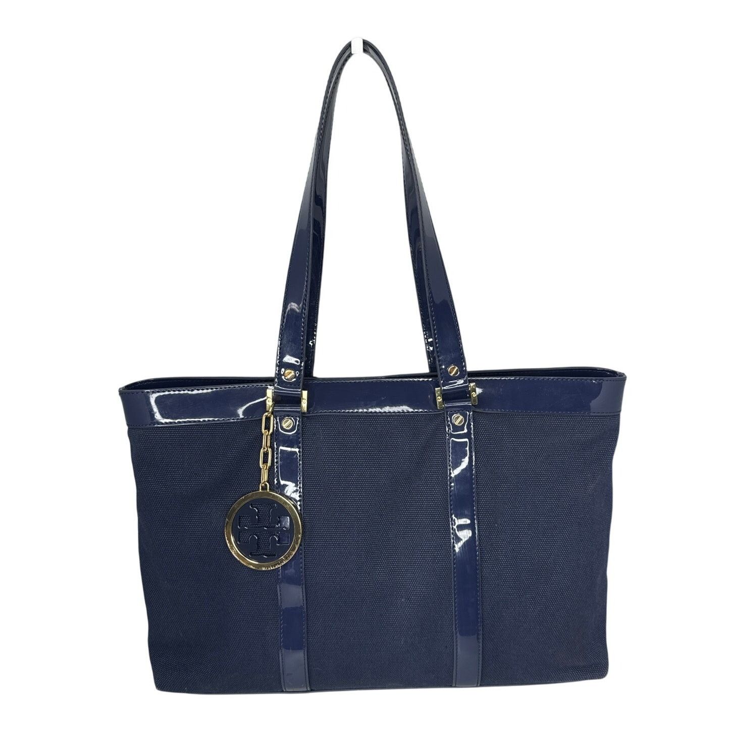 Tory Burch Tory Burch Canvas Jane Tote navy leather Shoulder Bag Size ONE SIZE - 1 Thumbnail