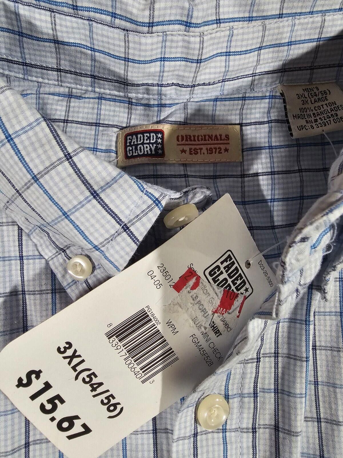 Faded Glory Faded Glory 3x(54/56) blue checkered button-up shirt NWT Size US XXL / EU 58 / 5 - 2 Thumbnail