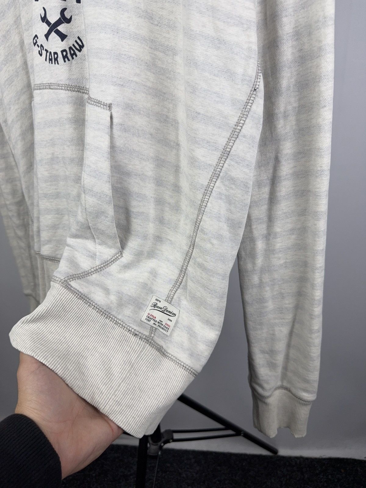 G-Star Vintage Retro 00s Big Logo G-Star Raw Stripe Hoodie Size US L / EU 52-54 / 3 - 3 Thumbnail