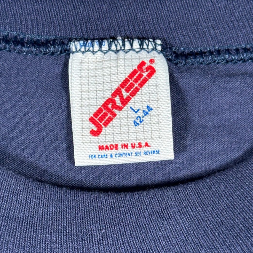 Jerzees VINTAGE Union Shirt Adult LARGE Blue 20.5 Chest 28 Length Logo Local 20 Engineers AFI CIO USA Made 80s Shirt Mens Size US M / EU 48-50 / 2 - 5 Thumbnail