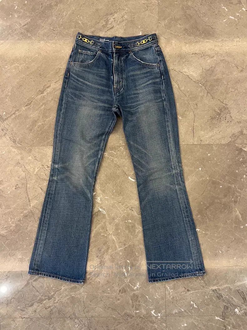 Celine CELINE Lock Buckle Gold Label Flare Jeans Size US 27 - 1 Thumbnail