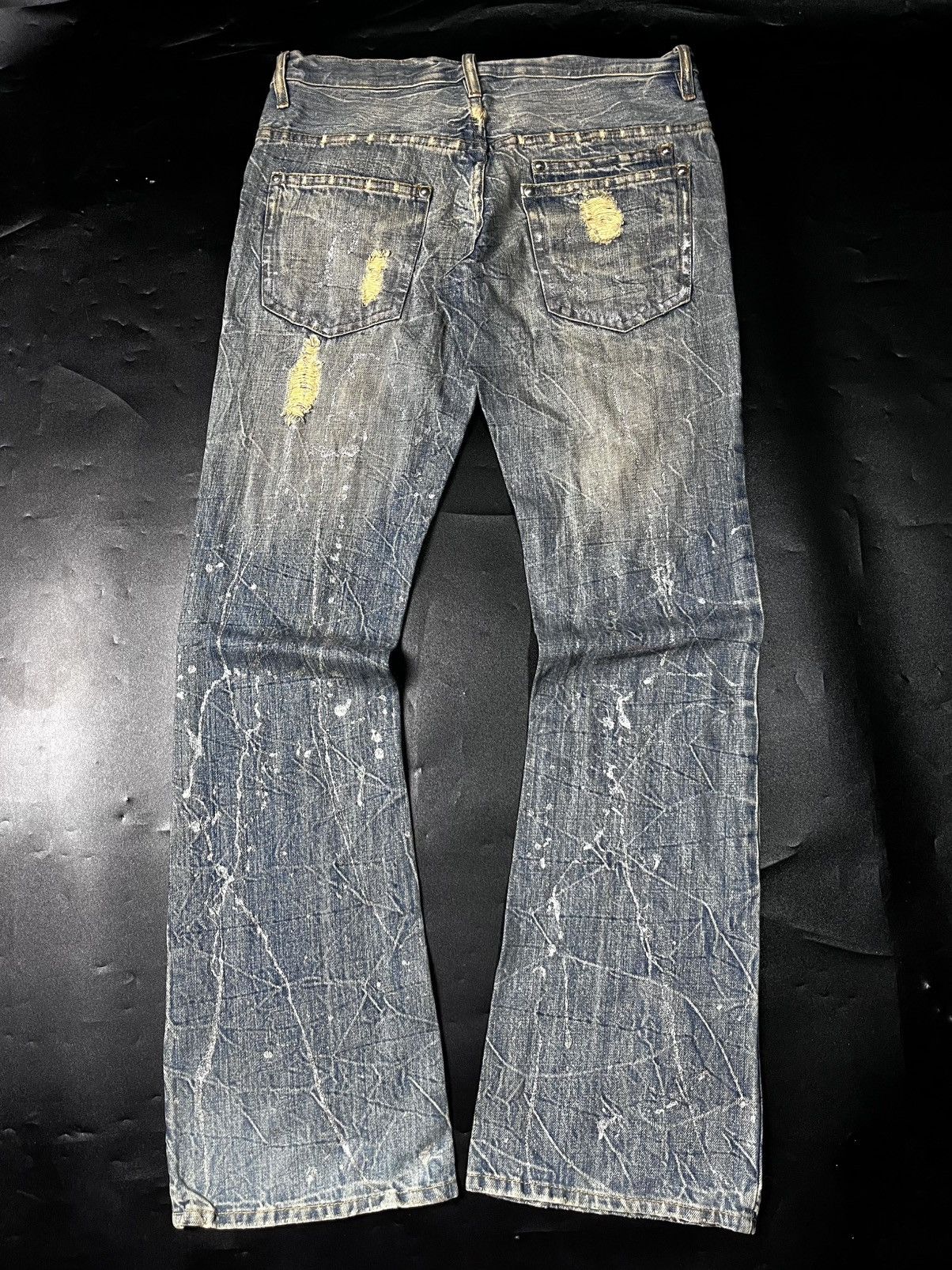 Japanese Brand Midas Distressed Super Flare Jeans Size US 30 / EU 46 - 2 Thumbnail