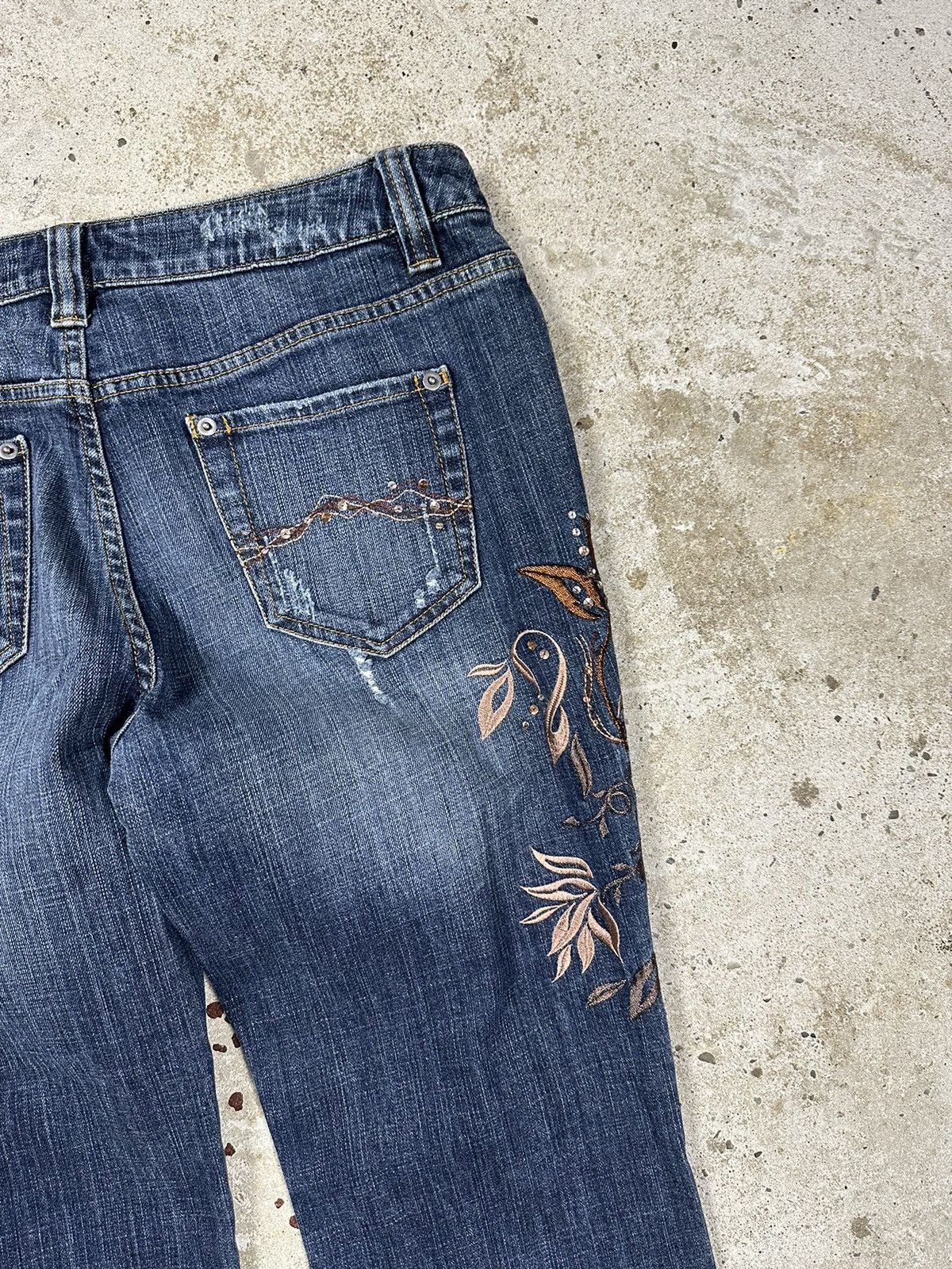 If Six Was Nine Vintage Y2K Flare Bootcut Rhinestones Denim Pants Jeans Size US 30 / EU 46 - 12 Thumbnail