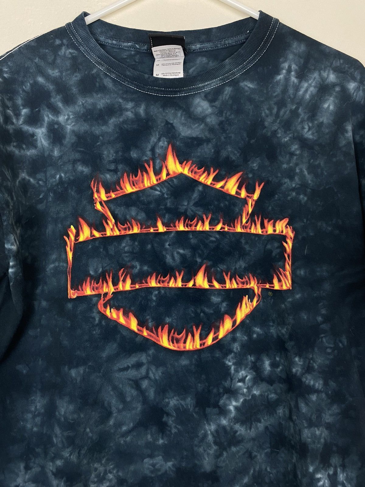Harley Davidson Black Grey Harley Davidson Flaming Logo Tee T Shirt Size US M / EU 48-50 / 2 - 3 Thumbnail