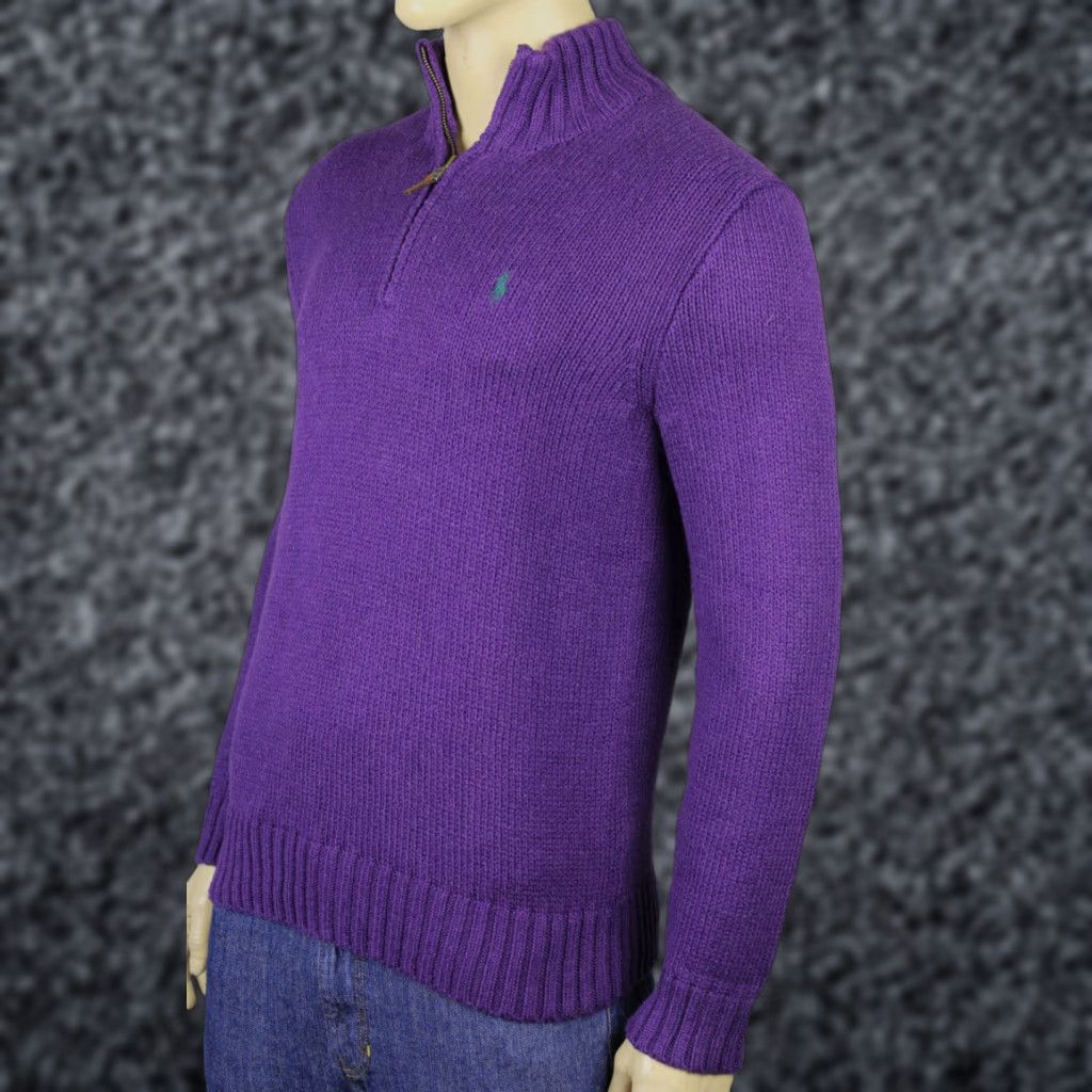 Polo Ralph Lauren Polo Ralph Lauren Large L Purple 1/2 Zip Sweater NWT Polo Ralph Lauren Purple Sweater 1/2 Zip Men L NWT Size US L / EU 52-54 / 3 - 1 Preview