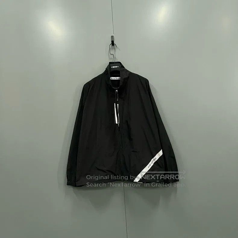 Acne Studios Acne Studios Black Striped Logo Zip Up Jacket Size US M / EU 48-50 / 2 - 1 Thumbnail